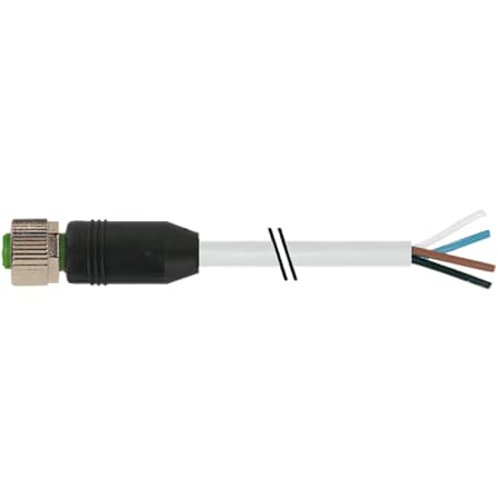 Murrelektronik M12 female 0 Degree with cable, PUR 4x0.75 gy UL/CSA 10m 7000-12221-8621000